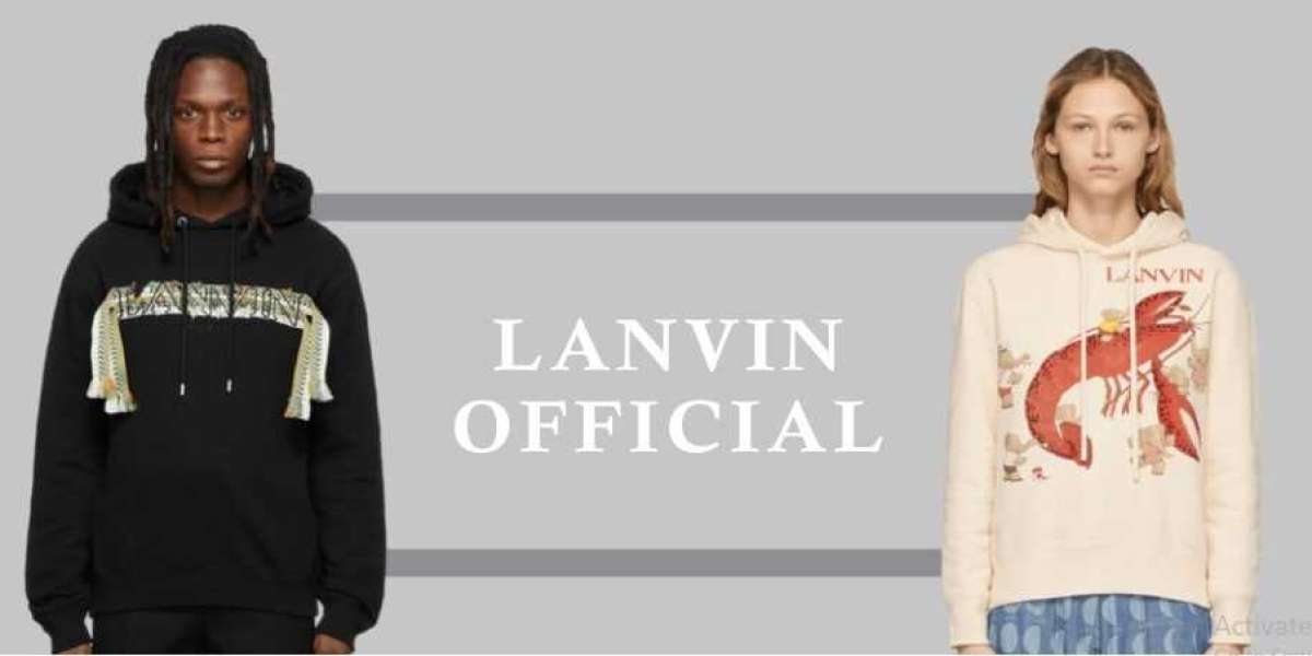 Lanvin Paris Embroidered Hoodie Yellow
