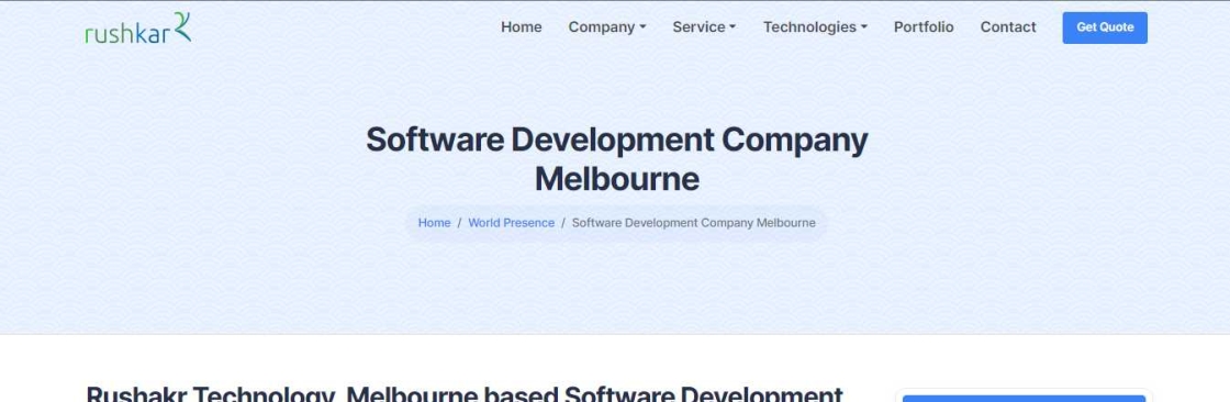 Software Development Company Melbourne - Rushkar Technology Cover Image