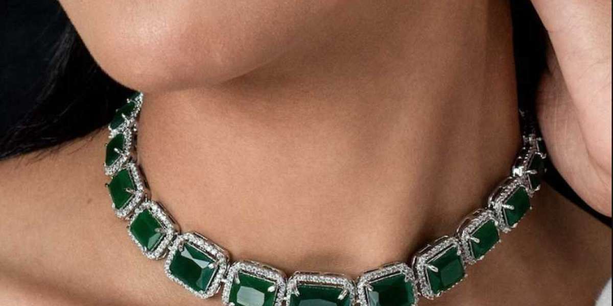 Emerald Choker Green Diamond Necklace Emerald Jewelry Set